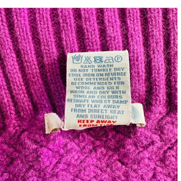 Boden Women's Pink Basket Weave Wool Angora Scarf 8 in x 69 in - Picture 5 of 5